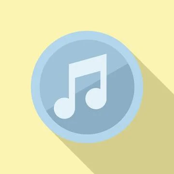 Music button icon flat vector. Web interface Illustrazione stock