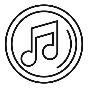 Music button icon outline vector. Web interface Illustrazione stock