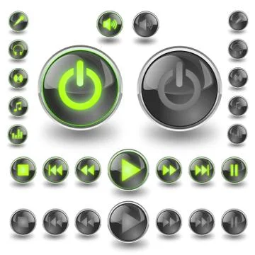 Music buttons Stock Illustration