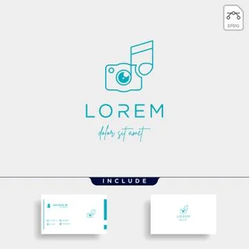 Music Camera Logo Template Vector Sign Design Stock Illustration
