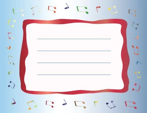 Music card vector with empty space to write and musical notes Stock Illustration