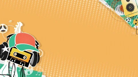 Music Cartoon Background Stock Footage 87245264