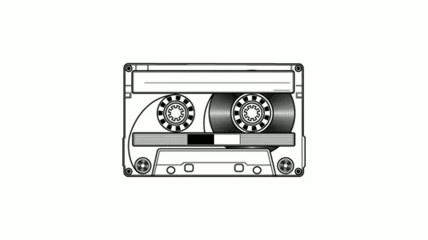 Music Cassette Vector loop Animation in 4K Stock Footage 325563042