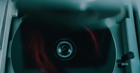 Music CD playing in CD player  Stock Footage 131954898