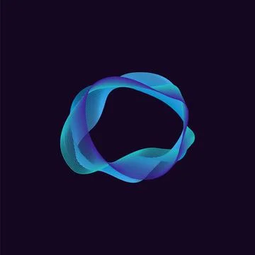 Music circle waves decorative element, realistic vector illustration isolated. Stock Illustration
