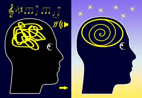 Music clears the Mind Stock Illustration