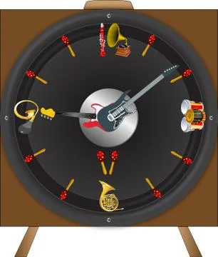 Music clock Illustrazione stock