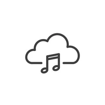 Music cloud icon on white background Stockillustratie