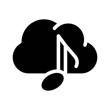 Music cloud storage glyph icon vector illustration Stockillustratie