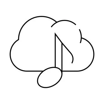Music cloud storage line icon vector illustration Stockillustratie