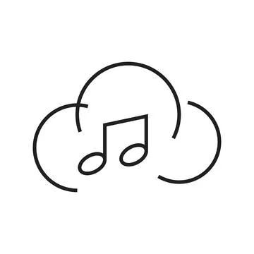 Music cloud vector icon design template 스톡 일러스트