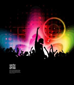 Music club background for disco dance international event Stock Illustration