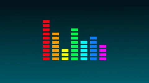 Music colorful equalizer on gradient dark background flat animation Stock Footage 102675922