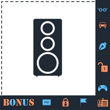 Music column icon flat Stock Illustration