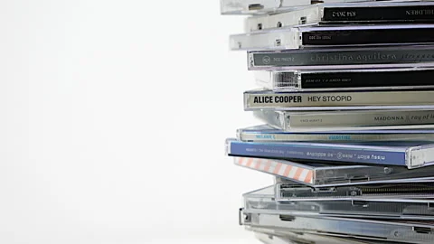 Music Compact Disc CD, Collection Of Music Albums . Stock Footage 144489086