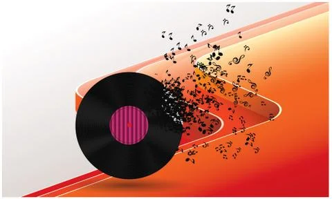 Music components are on abstract background Illustrazione stock