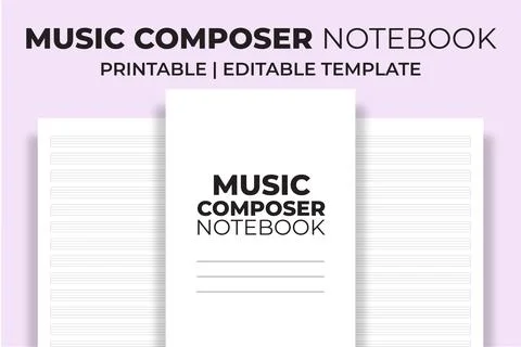 Music Composer Notebook KDP Interior Stock Illustration