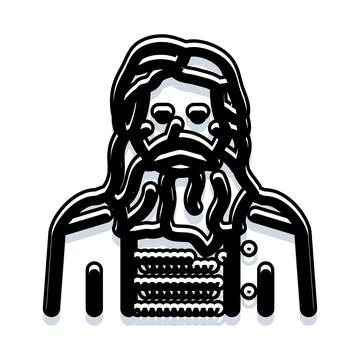 Music composer or conductor bust icon illustration Stock Illustration