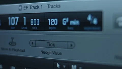 Music composing process at the computer Stock Footage 106872674