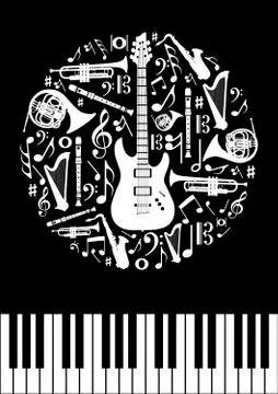 Music concept circle Stock Illustration