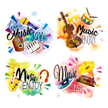 Music concept set Illustrazione stock