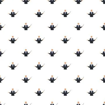 Music conductor teaching pattern with pointer Stock Illustration