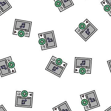 Music content ugc vector seamless pattern Illustrazione stock