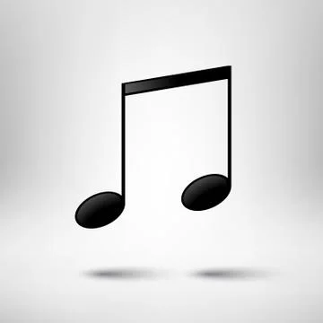 Music design element. Music note vector icon. Illustrazione stock