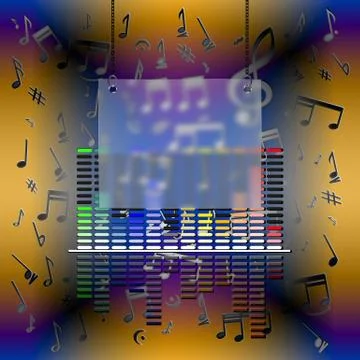 Music design with equalizer and frame イラスト素材