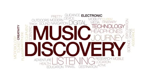 Music discovery animated word cloud, text design animation. Kinetic typography. Stock Footage 81314619