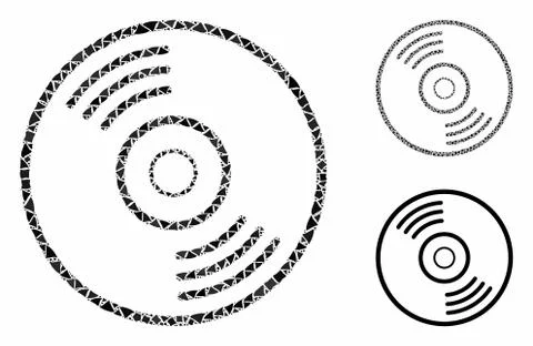 Music disk Composition Icon of Rough Pieces Illustrazione stock