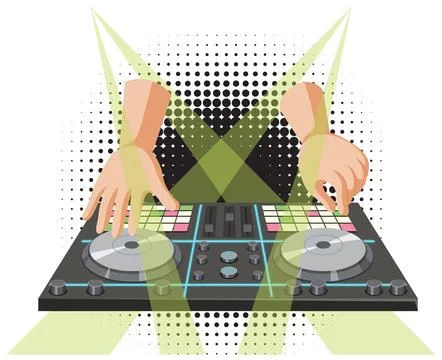 Music DJ controller icon on white background Stock Illustration