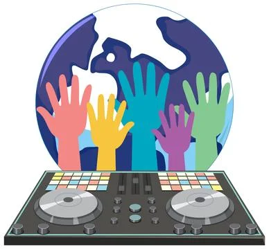 Music DJ controller icon on white background Stock Illustration