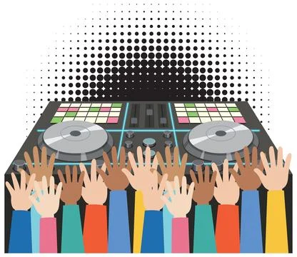 Music DJ controller icon on white background Stock Illustration