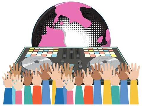 Music DJ controller icon on white background Stock Illustration