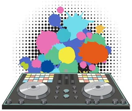 Music DJ controller icon on white background Stock Illustration