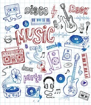 Music doodles Stock Illustration
