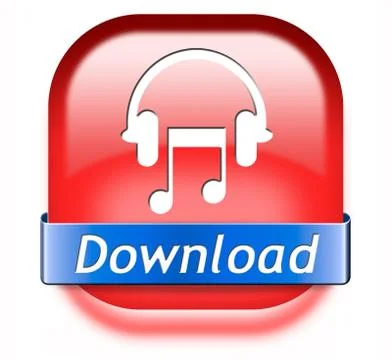 Music download button Stock Illustration
