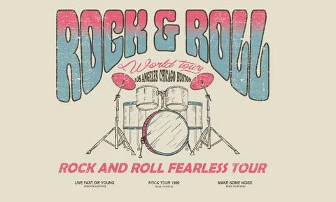 Music drum poster design. Stock Illustration