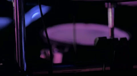 Music drums in the studio red lights party musicians playing Stock Footage 66262440