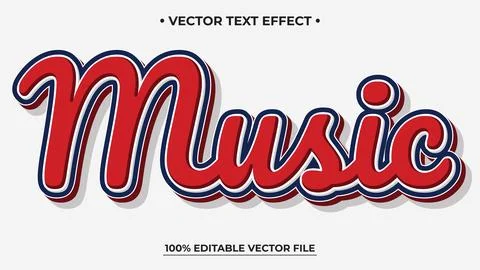 Music editable text effect old Retro Vintage text style 스톡 일러스트