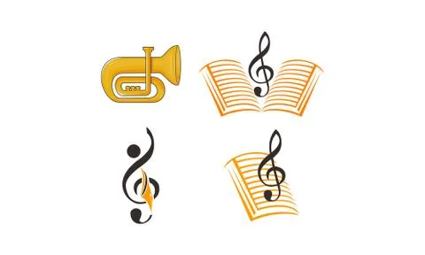 Music Education Template Set Stock Illustration