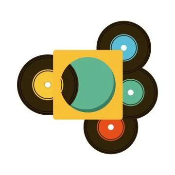 Music elements with flat desiign, vector illustration Illustrazione stock
