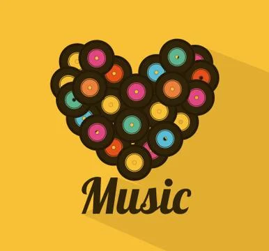 Music elements with flat desiign, vector illustration 스톡 일러스트