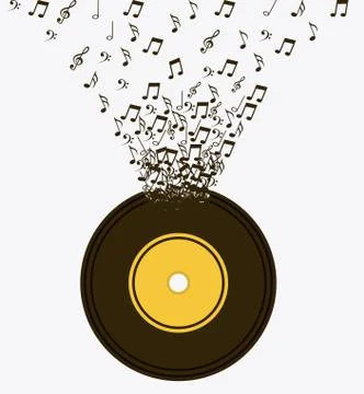Music elements with flat desiign, vector illustration 스톡 일러스트