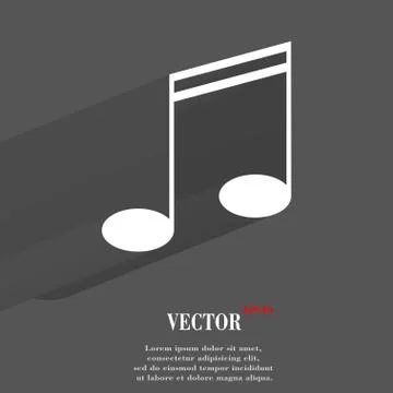 Music elements notes web icon, flat design Illustrazione stock