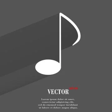 Music elements notes web icon, flat design Stock Illustration