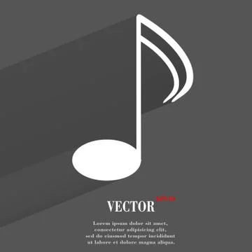 Music elements notes web icon, flat design イラスト素材