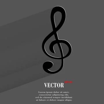 Music elements notes web icon, flat design Stock Illustration