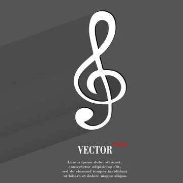 Music elements notes web icon, flat design Stock Illustration